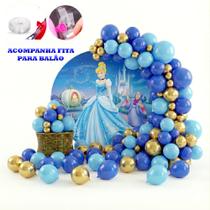 Kit 100 Balões Festa Cinderela Fita+ Bexigas Aniversários Kit 100 Balões Festa Cinderela Fita+ Bexigas Aniversários