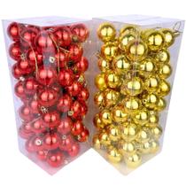 Kit 100 Bolas De Natal Vermelho Dourado 4 Cm Enfeite Natalino Arvore De Natal Decoração