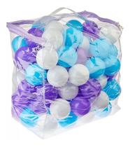 Kit 100 Bolinhas Coloridas Frozen - Azul, Lilás E Branca Kit 100 Bolinhas Coloridas Frozen - Azul, Lilás E Branca