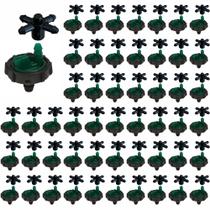 Kit 100 Botão Gotejador + Conectores 4 saídas 3mm - Alta Precisão na Irrigação