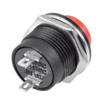 Kit 100 Botão Pulso Vermelho Sem Trava Redondo Uso Geral