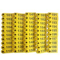 Kit 100 Brinco Bovino Para Gado Numerado 101 A 200 Amarelo