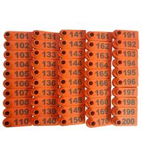 Kit 100 Brinco Bovino para Gado Numerado 101 a 200 Laranja - Charbs