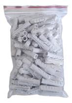 Kit 100 Buchas 10mm Nylon Sem Anel Para Parafuso Fixação Em Parede Concreto e Tijolo