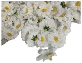 KIT 100 CABEÇAS DE MARGARIDAS ARTIFICIAIS, PEÇA, BRANCA, 4 CM / Decoração / Enfeite