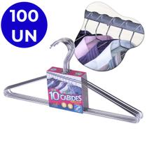 Kit 100 Cabide Slim Aço Reforçado Para Loja Arara Roupa Calça Camisa Camiseta Vestido Blusa Guarda Roupa Closet Cromado Arthi Kit 100 Cabide Slim Aço Reforçado Para Loja Arara Roupa Calça Camisa Camiseta Vestido Blusa Guarda Roupa Closet Cromado Arthi