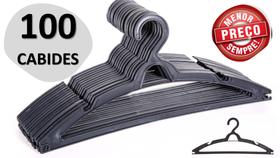 Kit 100 Cabides Preto Reforçado Lavanderia Envio Imediato - Marcheplast