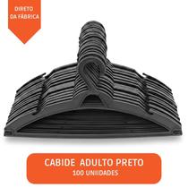 Kit 100 Cabides Pretos para Brechó e Lojas de Confecção Reforçado com Porta Cinto e Gravatas Kit 100 Cabides Pretos para Brechó e Lojas de Confecção Reforçado com Porta Cinto e Gravatas