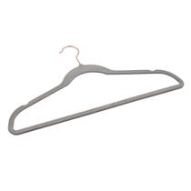 Kit 100 Cabides Veludo Cinza Gancho Rose Antideslizante 45cm