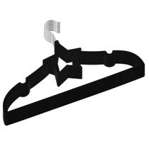 Kit 100 Cabides Veludo preto Antideslizantes Formato Estrela Kit 100 Cabides Veludo preto Antideslizantes Formato Estrela