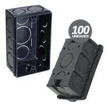 Kit 100 Caixinha De Luz Pvc 4X2 Iv Plast Preto Kit 100 Caixinha De Luz Pvc 4X2 Iv Plast Preto