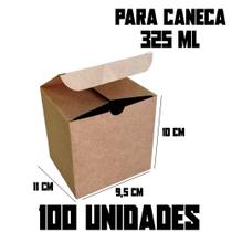 Kit 100 Caixinhas Kraft Para Caneca / Xícara 325ml 9cm x 11cm x 10cm Pré Montadas