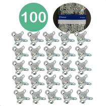 Kit 100 Cantoneiras Para Moveis De 4 Furos Zincada Armario parede