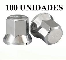 Kit 100 Capa De Porca Sextava Nicolini Cromada Caminhão 33mm