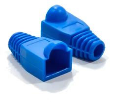 Kit 100 Capas Protetoras P/conector Rj45 Utp Cat5 Cat6 Azul