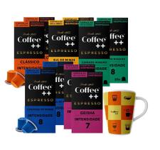 Kit 100 Cápsulas Compatíveis com Nespresso Coffee Mais + Caneca - COFFEE++
