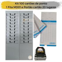 Kit 100 cartões de ponto + chapeira 20 lugares e fita MD01