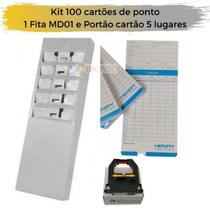 Kit 100 cartões de ponto + chapeira 5 lugares e fita MD01