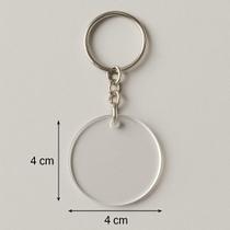 Kit 100 Chaveiros Acrílico 4cm com Argola
