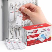 Kit 100 Chaveiros Branco com Etiqueta Organizador Identificador de Chaves para Portaria Escritório Comercio Kit 100 Chaveiros Branco com Etiqueta Organizador Identificador de Chaves para Portaria Escritório Comercio