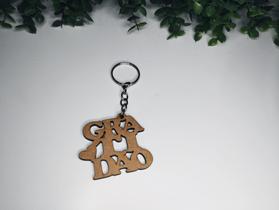 Kit 100 chaveiros gratidão em mdf cru 3mm com recorte a laser