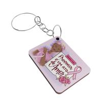 Kit 100 Chaveiros Outubro Rosa MDF Lembrancinha Conscientização