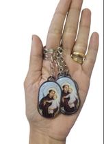 Kit 100 Chaveiros Santo Antônio Simples Chapa