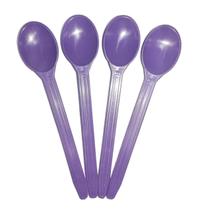 Kit 100 Colher Sorvete Açaí Sobremesa Bolo Reforçada Roxa