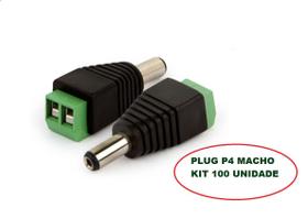 Kit 100 Conector Plug P4 Macho com Borne Kit 100U - VS