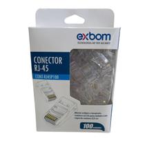 Kit 100 Conector Rj45 Cabo Rede Lan Plug Ethernet Cat5e - EXBOM