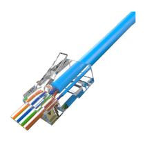 Kit 100 Conector Rj45 De Passagem Ez Crimp Cat5e/6 Vazado