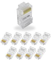 Kit 100 Conector RJ45 Macho 8 Vias Plug de Rede