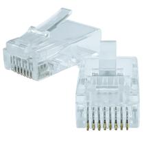Kit 100 Conector Rj45 Utp Cat6e Transparente Cabo De Rede