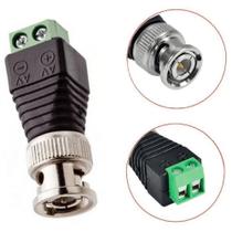 Kit 100 Conectores BNC Macho Ballun para Câmera de segurança