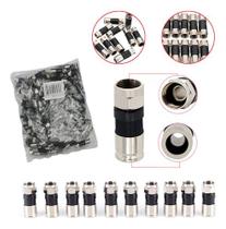 Kit 100 Conectores Coaxiais RG59 F Rosca Fácil Instalação
