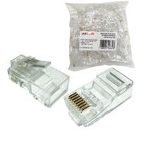 Kit 100 Conectores Modular Plug 8x8 Rj45 Cat.6 Sem Guias Kit 100 Conectores Modular Plug 8x8 Rj45 Cat.6 Sem Guias
