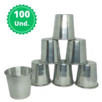 Kit 100 Copos de Alumínio Caneca Para Refeitório Merenda 300 ml