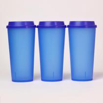 Kit 100 Copos Eco com Tampa Bucks 550ml Para Café