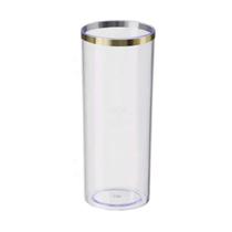 KIT 100 Copos Long Drink Com Borda Metalizada 350ml Liso S/ Gravar KIT 100 Copos Long Drink Com Borda Metalizada 350ml Liso S/ Gravar