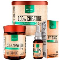 Kit 100% Creatine Monohidratada Vitamina D3K2 Coenzima Q10 - Nutrify