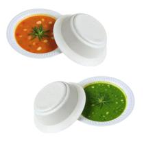 Kit 100 Cumbuca sopa cumbuca caldo descartável térmica 200ml