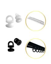 Kit 100 Deslizantes Max Redondo para Cortina de Trilho Suíço Max/ Varão Wave