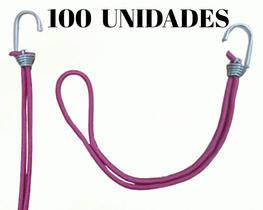 Kit 100 Elásticos Extensor Borracha Lona Caminhão Carreta ROSA