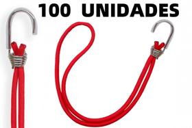 Kit 100 Elásticos Extensor Borracha p/ Caminhão Carreta - VERMELHO