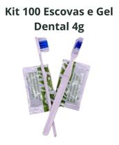 Kit 100 Escova Dental Com Creme 4g Sache Hotel Motel Pousada - Vida