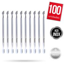Kit 100 Espátula Cutícula Unha Manicure Empurrador Raspador Profissional Aço Inox Premium Pegweb