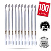Kit 100 Espátulas Cutícula Manicure Empurrador Raspador Aço Inox Premium Kit 100 Espátulas Cutícula Manicure Empurrador Raspador Aço Inox Premium