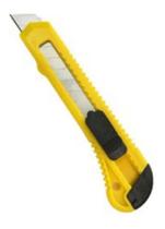 Kit 100 Estilete Simples 15cm Lamina 18mm