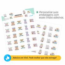 Kit 100 Etiquetas Adesivas Frases Agradecimento Para Embalagens