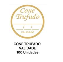 Kit 100 Etiquetas Cone Trufado Sabor Validade 3x3cm - Lumipel